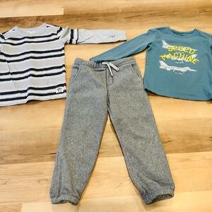 Boys 3 piece outfit set. Size 4T. OshKosh, Carter's. Pants, long sleeved shirts